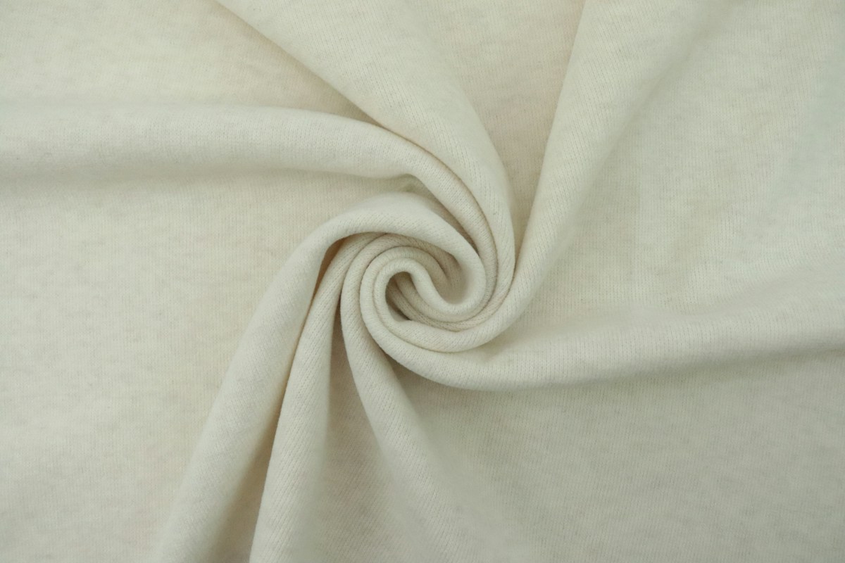 Soft cream fabric, gathered