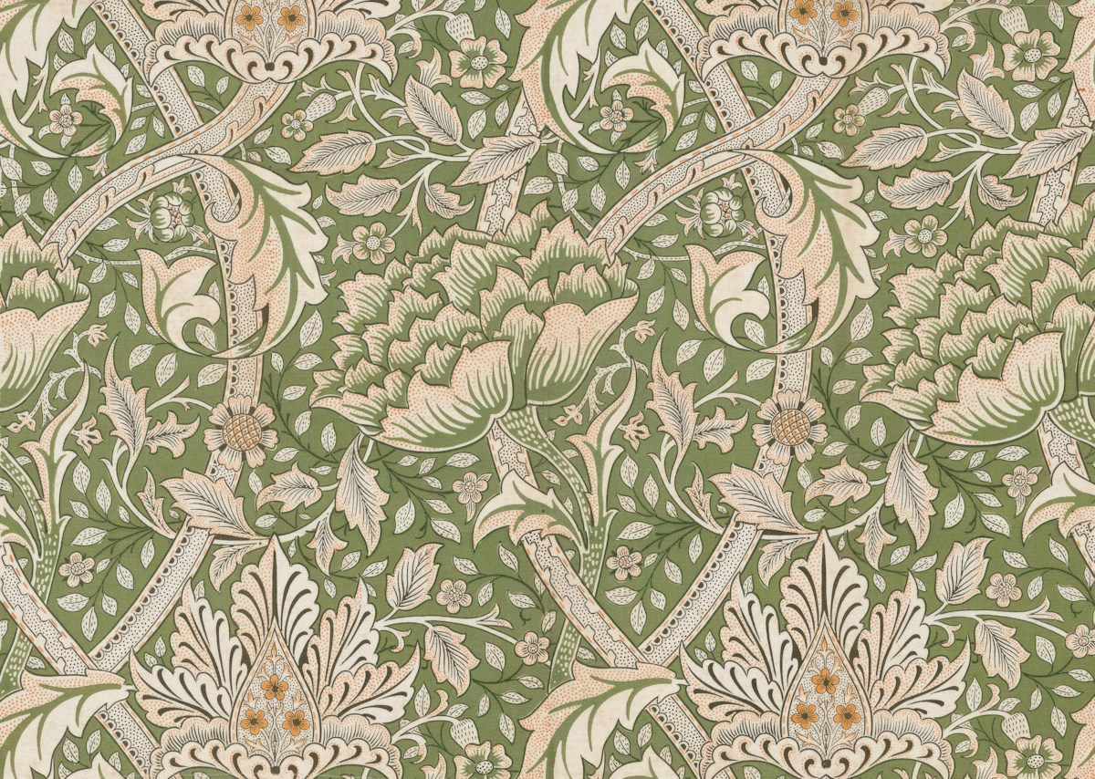 Leaf pattern in green and cream, for inspiration