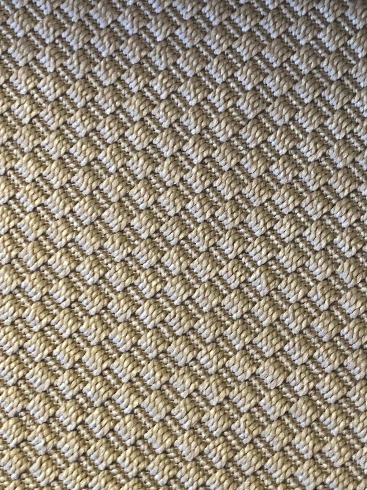 Cream and taupe basketweave, close up