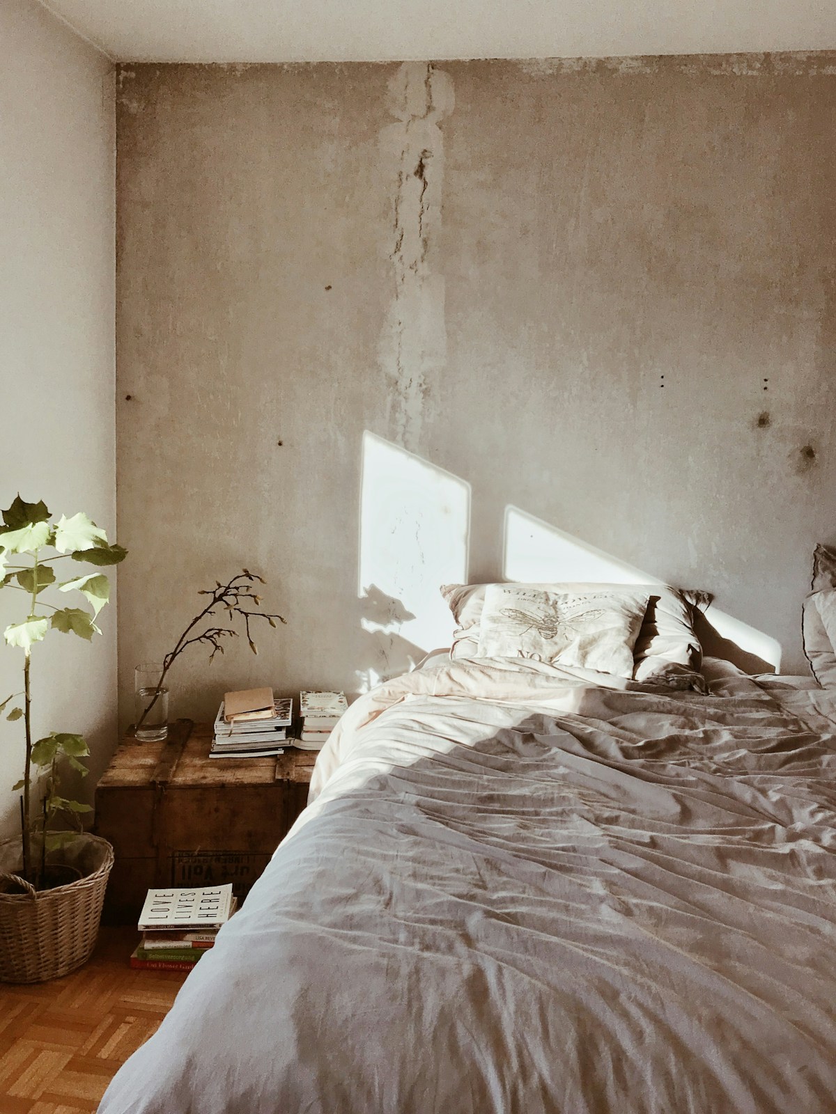 Morning light on a linen bed
